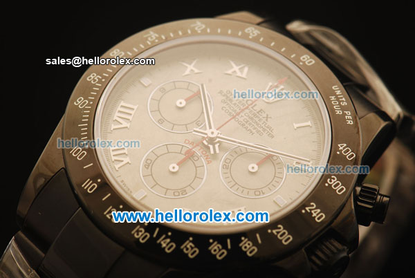 Rolex Daytona Chronograph Swiss Valjoux 7750 Automatic PVD Case and Brown Dial-PVD Strap - Click Image to Close